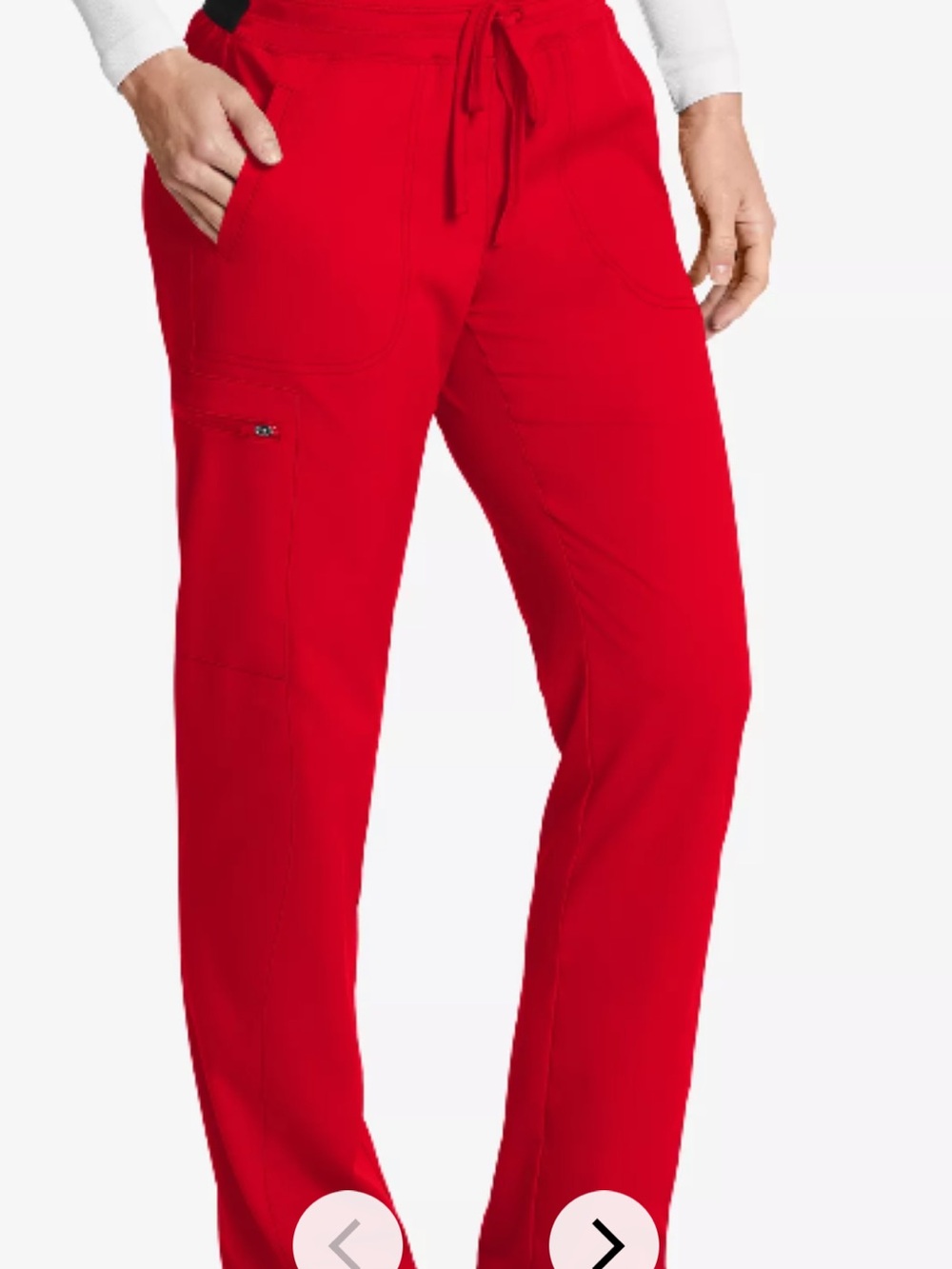 Grey's Anatomy Women's V-Neck Scrub Top & Bottoms in Red - Picture 2 of 2
